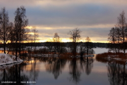 Utsikt på kvällen över Lindesjön