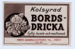 Frövi Bryggeri, Mineralvattenfabriken Kolsyrad bordsdricka