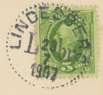 Lindesberg Frimärke 23/7 1907