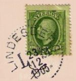 Lindesbergs frimärke 23/12 1905
