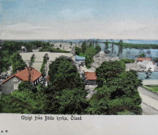 Öland,  Utsikt från Böda Kyrka 1904