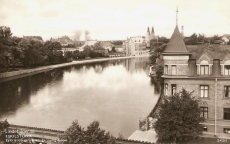 Eskilstuna, Eskilstunaån  Från Järnvägsbron 1952