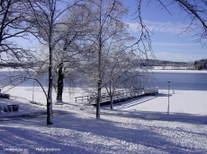 Vinterbild lindesjön   bryggan